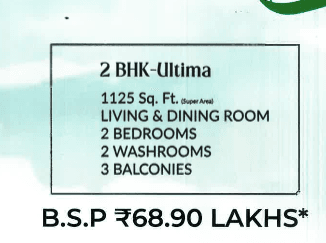 2 BHK Ultima pricing