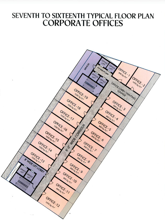 7th – 16th Floors — Corporate Offices